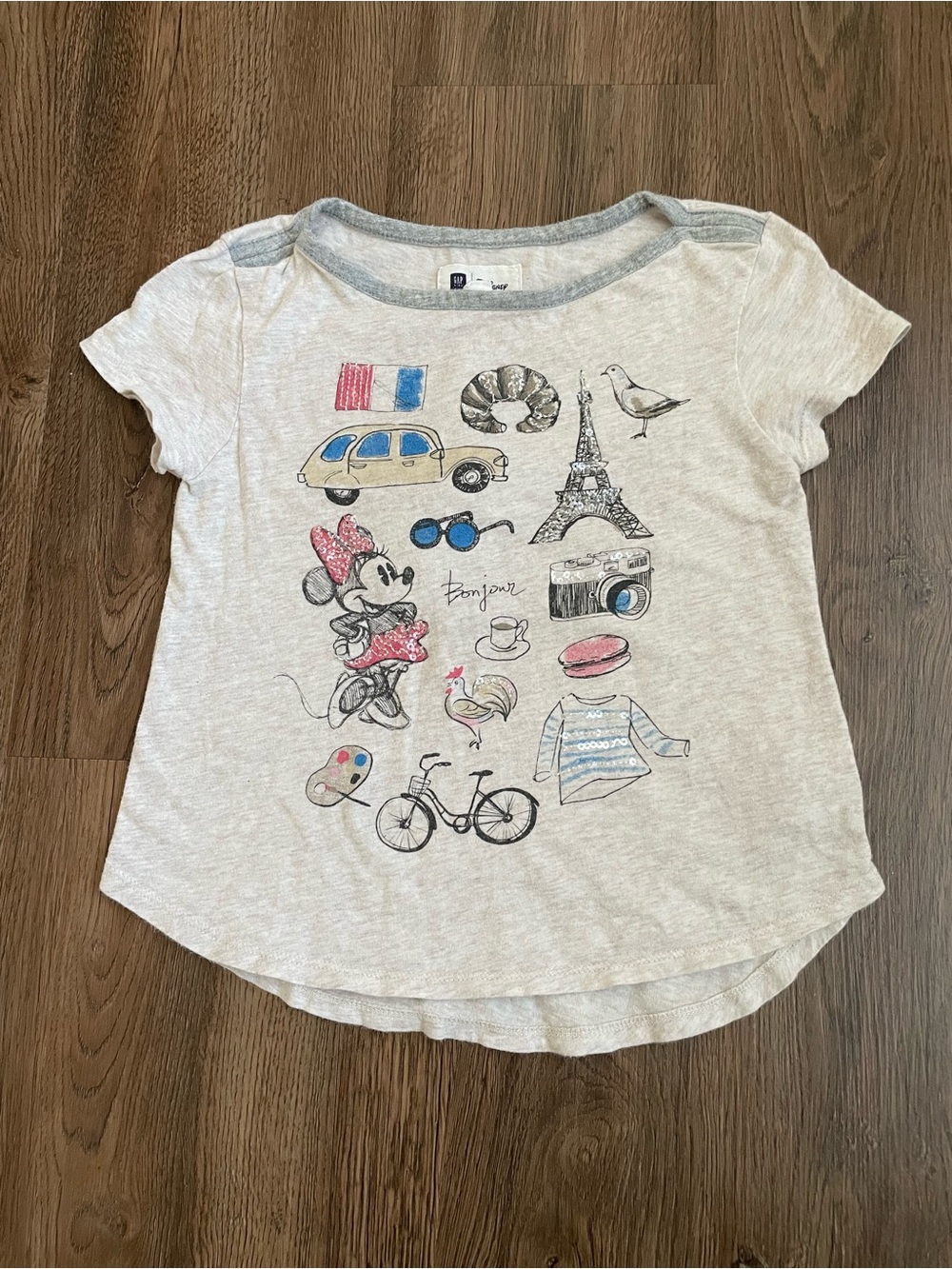 Gap Disney Paris Minnie Mouse Graphic Tee Girls Size S 6/7 Cotton
